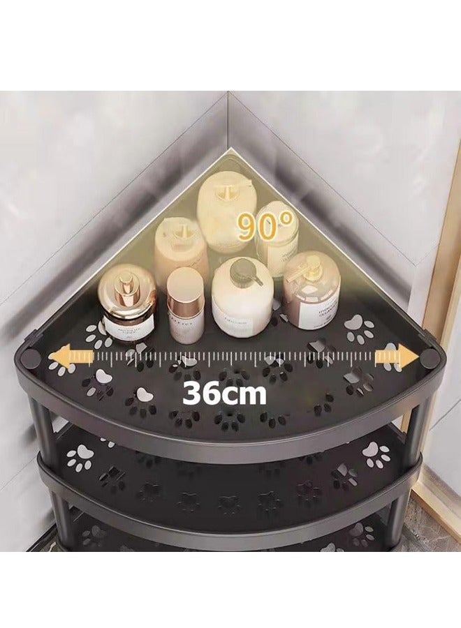 4 Tier Shower Caddy Corner Organizer, Rolling Bathroom Cart Organizer, Rustproof Shampoo Storage, Plastic Metal Splicing Shower Rack for Inside Shower, Living Room, Bedroom, Bathroom - Image 4