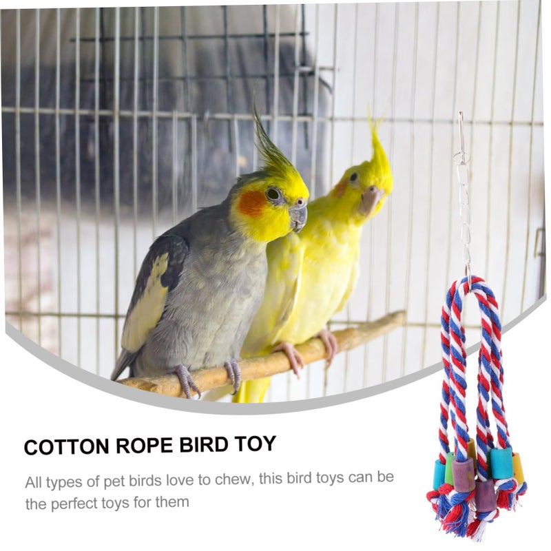 Cotton Rope Swinging Toy for Parrots Chewing Bird Cage Accessories - Image 4