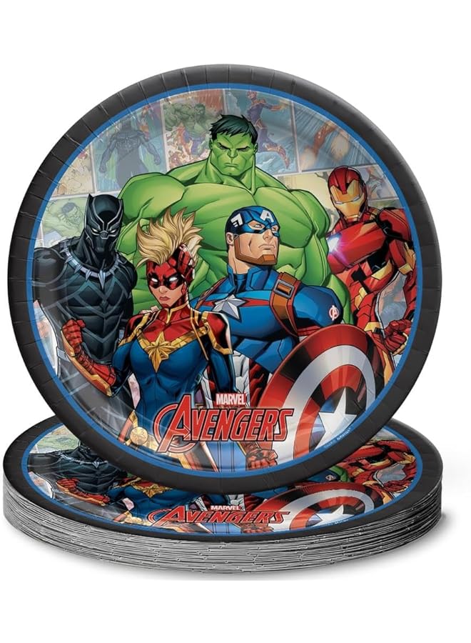 Amscan Marvel Avengers Powers Unite Design Round Paper Plates 8Pc