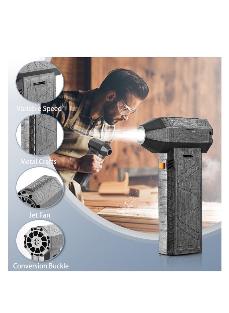 Bukela Jet Dry Mini Blower, 130000 RPM Portable Mini Jet Blower, Super Jet Fan Adjustable Speeds and Rechargeable, Cordless Jet Blower Car Dryer with Large Battery, and Type-C Fast Charging - Image 5