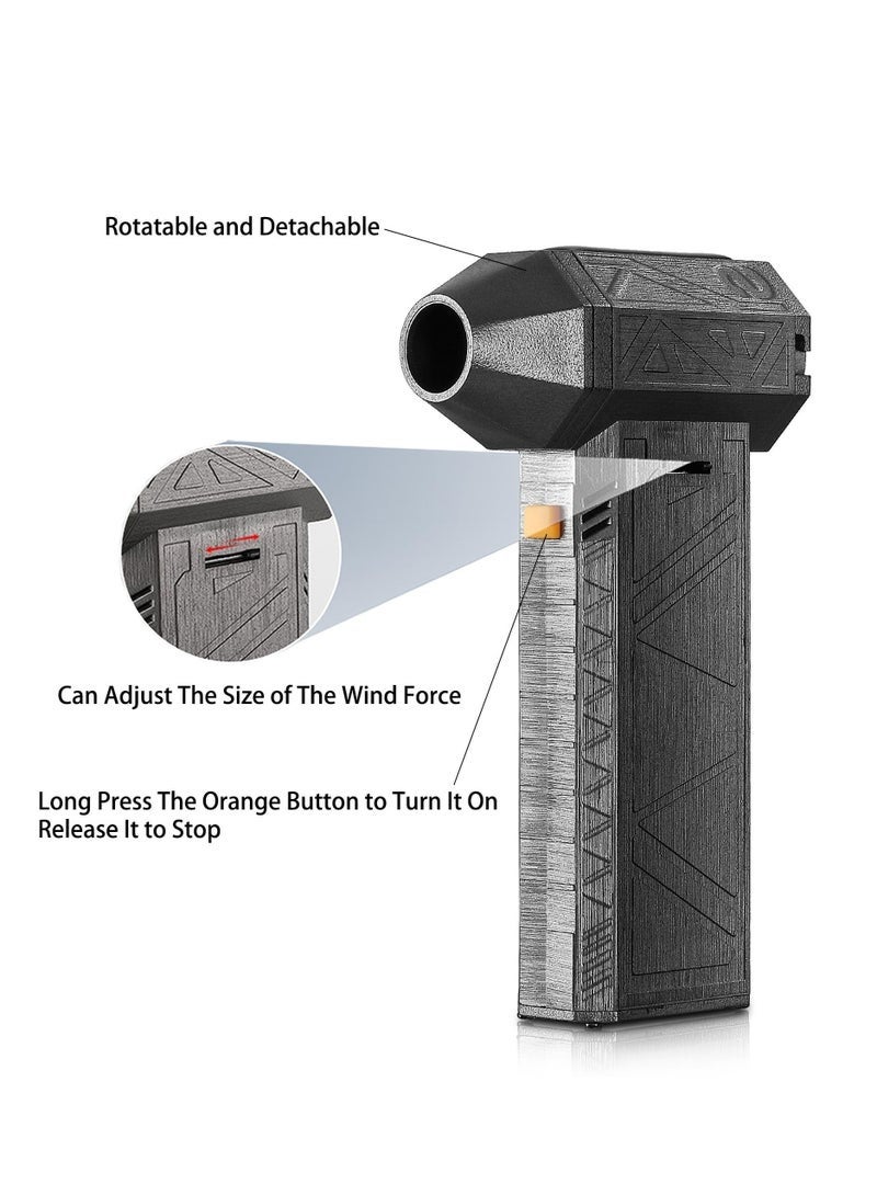 Bukela Jet Dry Mini Blower, 130000 RPM Portable Mini Jet Blower, Super Jet Fan Adjustable Speeds and Rechargeable, Cordless Jet Blower Car Dryer with Large Battery, and Type-C Fast Charging - Image 4