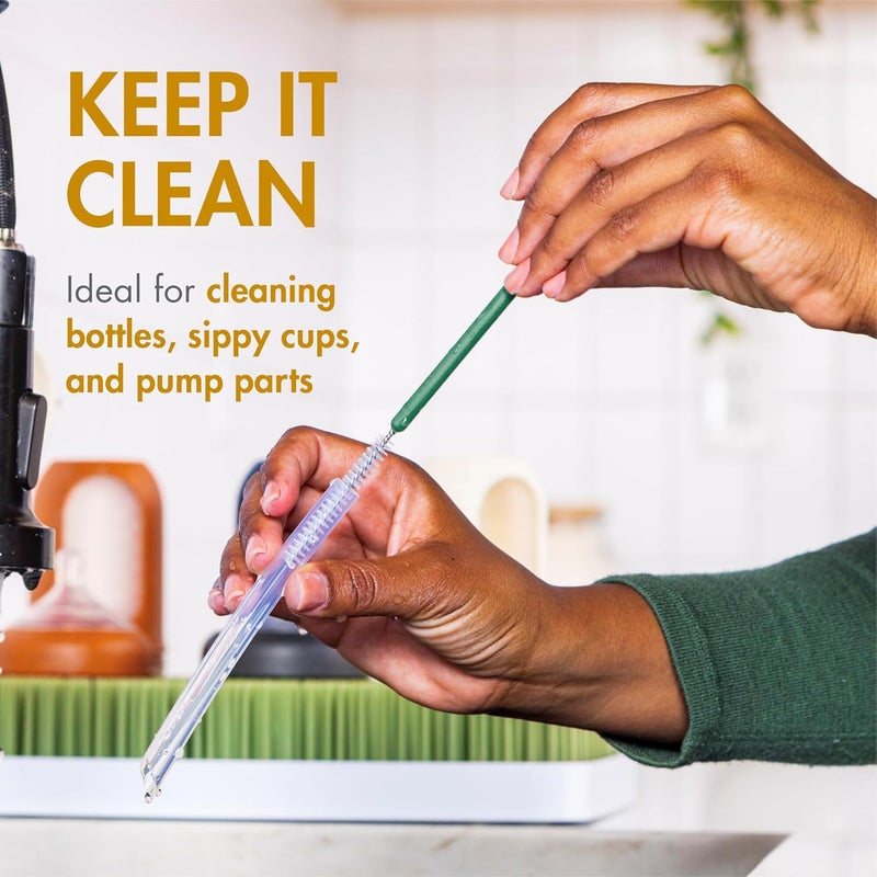 Boon Mod Replacement Baby Bottle Brushes  Includes Bottle Cleaner Brush Straw Cleaner Brush Nipple Brush and Detail Brush for Baby Bottles  Newborn Essentials  Deco  4 Count - Image 4