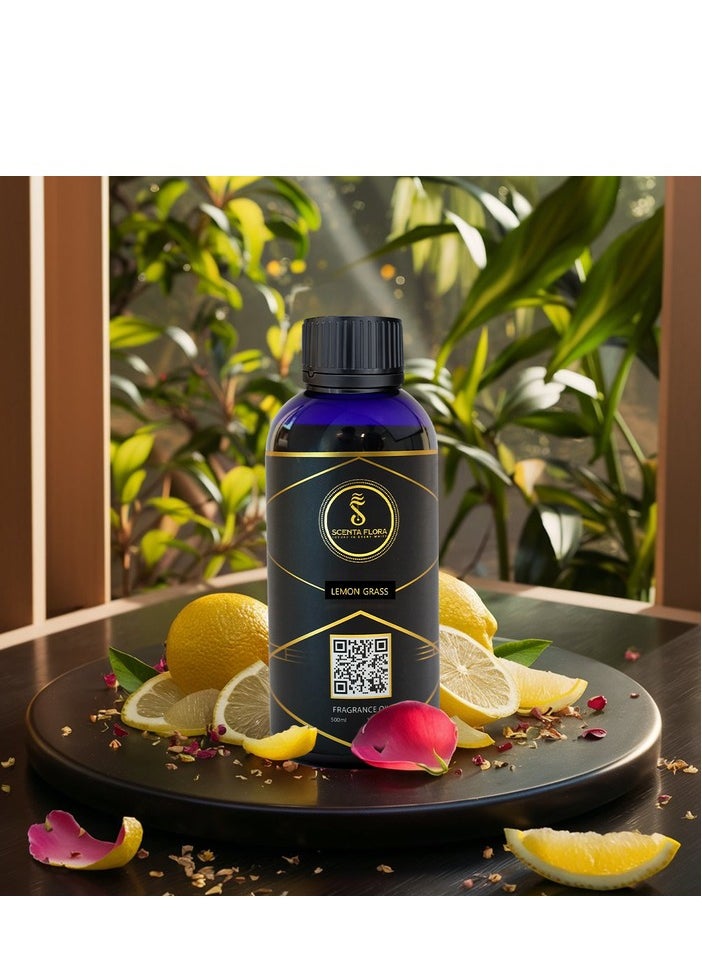 Scenta Flora SCENTA FLORA Lemongrass Fragrance Oil Aromatherapy | Refreshing Lemon & Mint Aroma | Perfect for Home, Office & Bathrooms | Long-Lasting Uplifting Scent (500 ml)  - Image 3