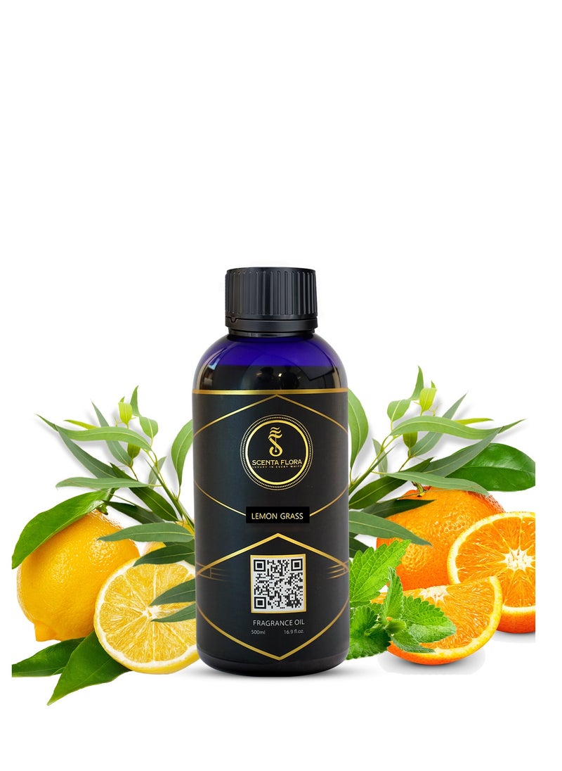 Scenta Flora SCENTA FLORA Lemongrass Fragrance Oil Aromatherapy | Refreshing Lemon & Mint Aroma | Perfect for Home, Office & Bathrooms | Long-Lasting Uplifting Scent (500 ml)  - Image 4