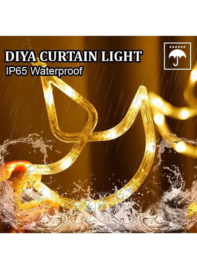 fizzytech أضواء ستارة فيزيتيك 12 ديا، أضواء ستارة نافذة مع 8 أوضاع وميض للزينة لعيد الديوالي، عيد الميلاد، الزفاف، الحفلة، أضواء تزيين المنزل (أبيض دافئ) - Image 4