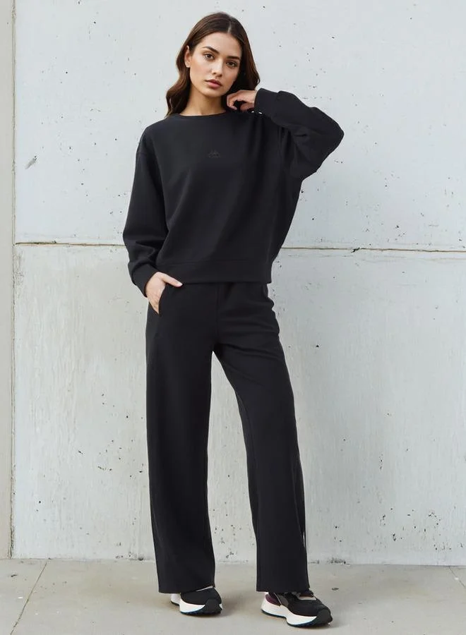 Kappa Kappa Women Relaxed Fit Flexi Waist Track Pants with Pockets
