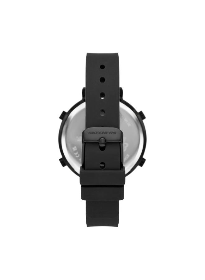 SKECHERS Women's Magnolia Quartz Metal and Silicone Digital Watch, Black, Magnolia - Image 2