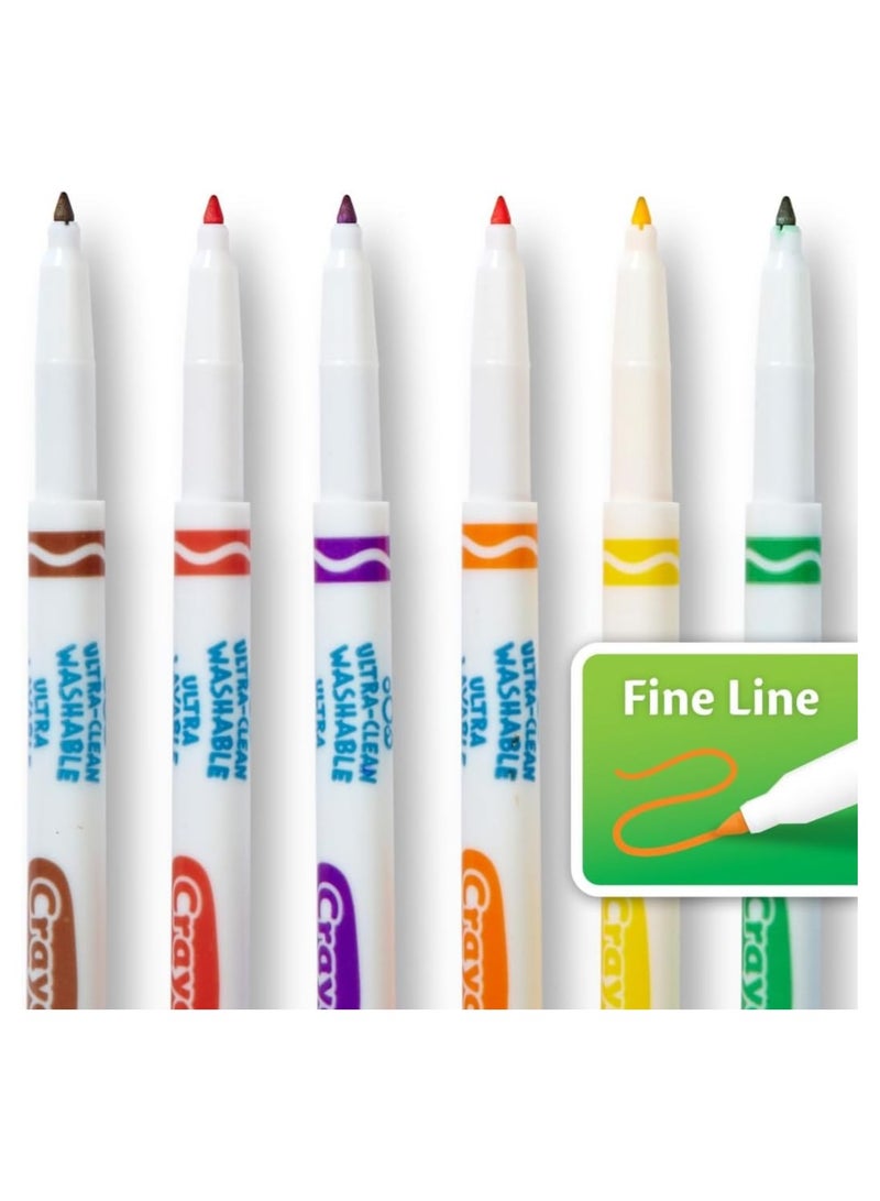 كرايولا أقلام تلوين كرايولا فائقة النظافة، قابلة للغسل، متنوعة، خط رفيع، كولور ماكس، ٤٠ قلمًا - Image 3