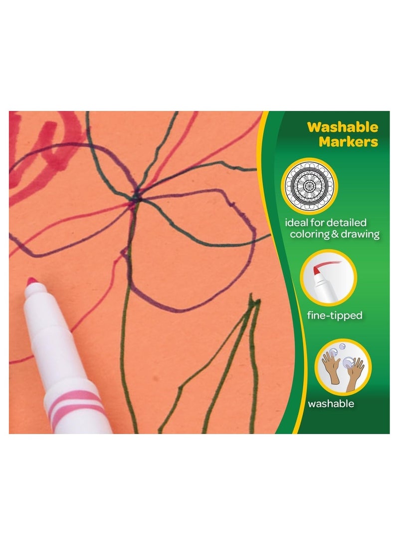 كرايولا أقلام تلوين كرايولا فائقة النظافة، قابلة للغسل، متنوعة، خط رفيع، كولور ماكس، ٤٠ قلمًا - Image 5