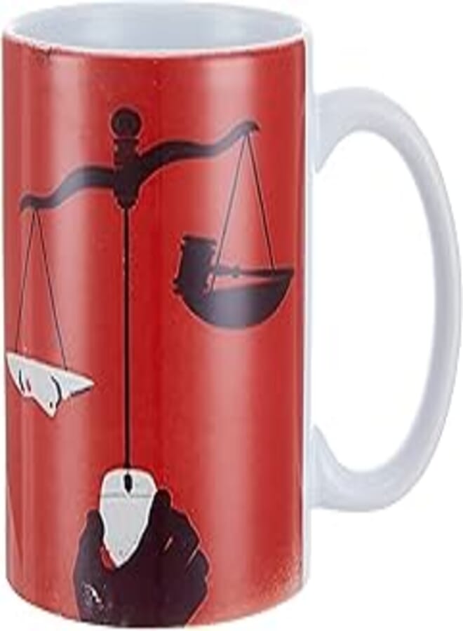 Ceramic Justice Scale Print Mug - Multi Color