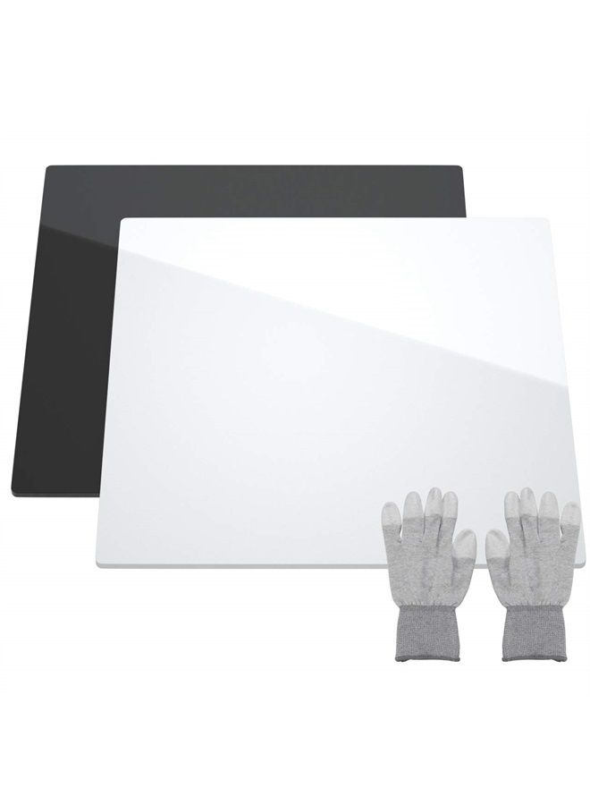NIUBEE Acrylic Reflective Display Board for Product Photo Background Shooting Tables Props (12x12 Inch, Black + White) - Image 1