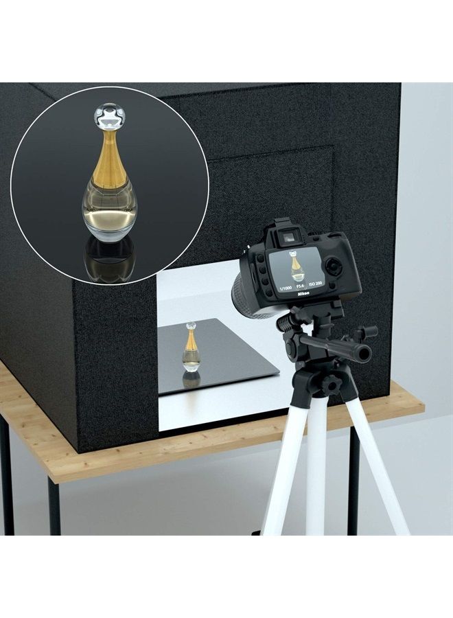 NIUBEE Acrylic Reflective Display Board for Product Photo Background Shooting Tables Props (12x12 Inch, Black + White) - Image 3