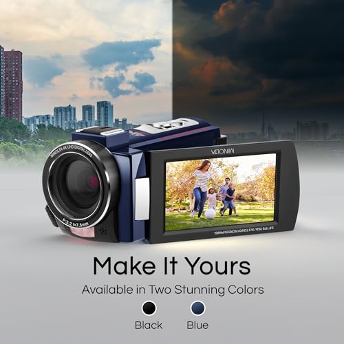 Minolta Camcorder - 4K Ultra HD, 30MP Photos, Night Vision with IR LEDs, 16X Zoom, Time-Lapse, Anti-Shake, 3" Touchscreen, HDMI USB Output, SD Slot, CMOS Sensor (Black) - Image 5