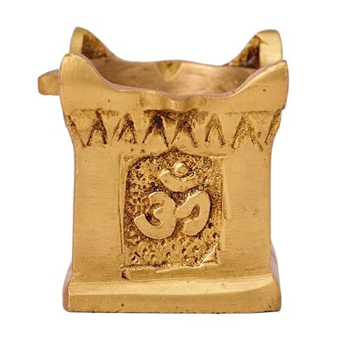 GURU JEE Tulsi Diya Tulsi Kyara Shaped Brass Diya Oil Lamp Divi Deepak Deepam for Pooja Aarti - Image 2