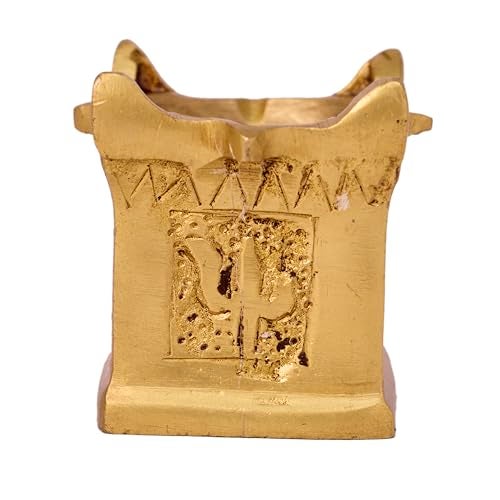 GURU JEE Tulsi Diya Tulsi Kyara Shaped Brass Diya Oil Lamp Divi Deepak Deepam for Pooja Aarti - Image 4