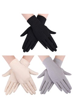 SFMW 3 Pair Women Protective UV Protection Summer Sunblock Touchscreen Gloves for Driving Riding 