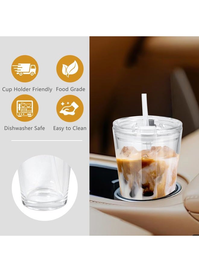 Icesip 15oz Iced Coffee Cup Set of 2 with Lid Straw Thick Leak Proof Drinking Glasses Tumbler for Gift Cold Drink Smoothie Boba Tea(Clear*2) - Image 4
