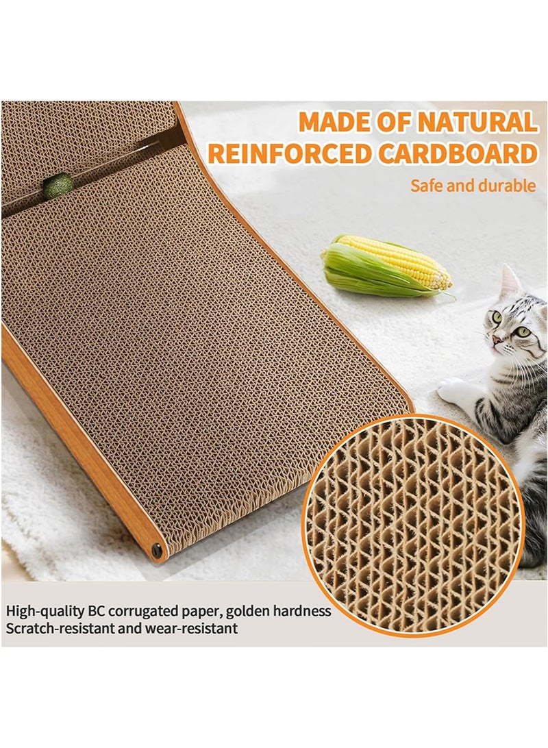 يواوليتي مخدش قطط، مخدش قطط مثبت على الحائط، كرتون مخدش قطط مع لعبة كرة للقطط المنزلية، حجم كبير (بني) - Image 5