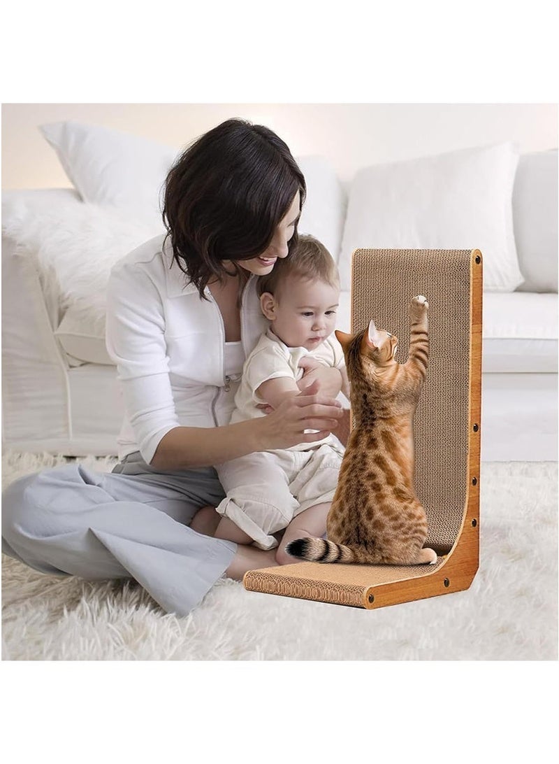 يواوليتي مخدش قطط، مخدش قطط مثبت على الحائط، كرتون مخدش قطط مع لعبة كرة للقطط المنزلية، حجم كبير (بني) - Image 3