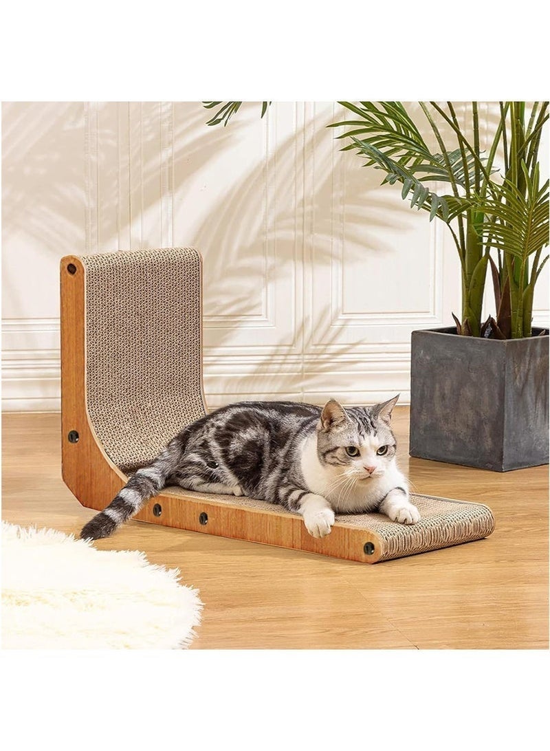 يواوليتي مخدش قطط، مخدش قطط مثبت على الحائط، كرتون مخدش قطط مع لعبة كرة للقطط المنزلية، حجم كبير (بني) - Image 5