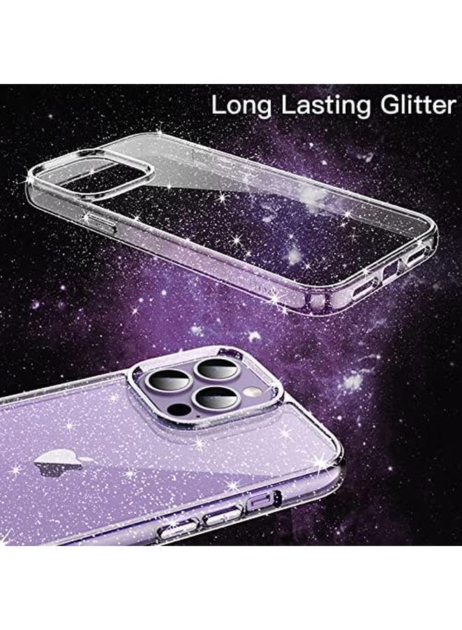 جي تيك جراب لامع لهاتف آيفون 14 برو مقاس 6.1 بوصة، غطاء هاتف مقاوم للصدمات لامع لامع للنساء والفتيات شفاف - Image 3