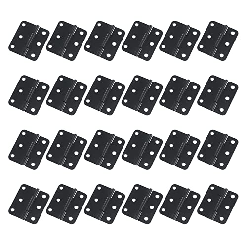 Antrader Flat Black Asymmetric Door Hinge Cabinet Gate Closet Hinge 1-1/2'' Long Home Furniture Hardware 24-Pack - Image 1