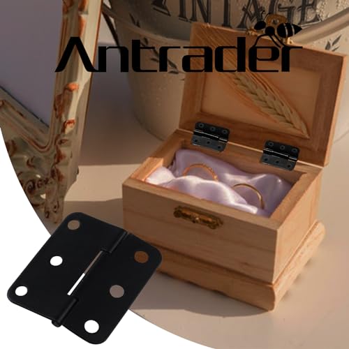 Antrader Flat Black Asymmetric Door Hinge Cabinet Gate Closet Hinge 1-1/2'' Long Home Furniture Hardware 24-Pack - Image 4