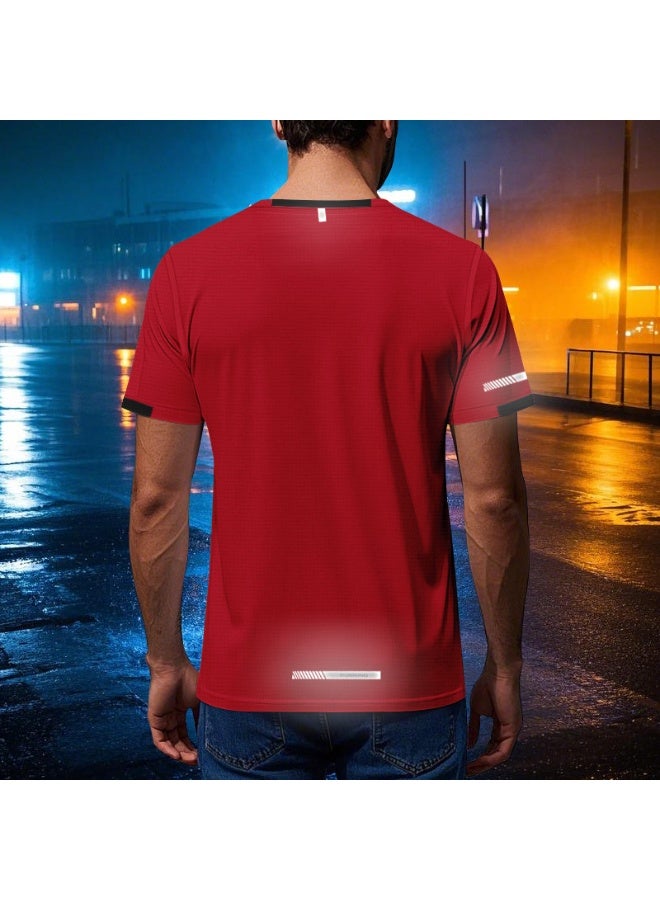 Men's Crew Neck T-Shirt Summer Short Sleeve Casual Tee Solid Color Muscle Fit Workout Top for Gym Daily Wear Sports - Image 3