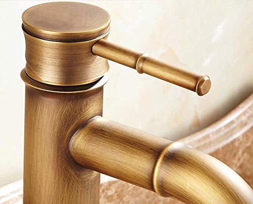 24x7 eMall Brass Bamboo Spout Single Lever Basin Tap Faucet Mixer for Bathroom Toilet Wash Basins Hot and Cold Water, Bamboo with Aerated Water Flow, 12 Inches Height - Image 4