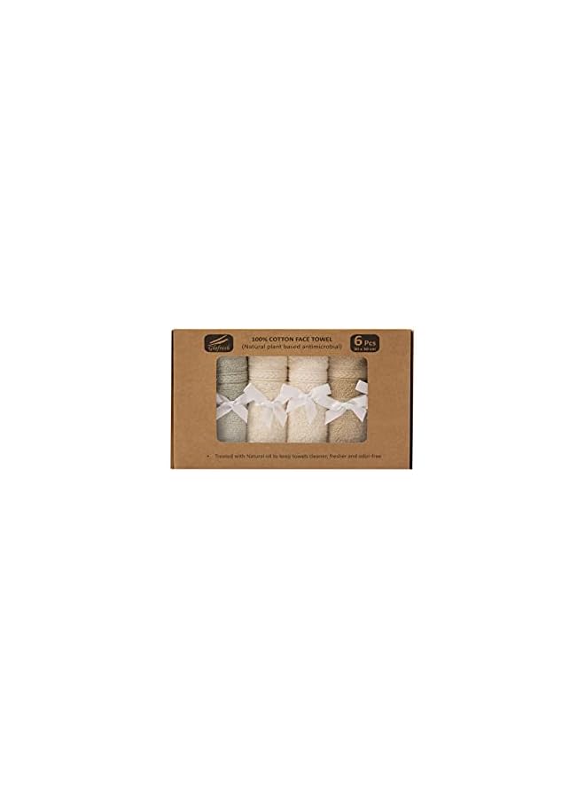 The Bros Glofresh Anti-Microbial 100% Cotton Face Towel Set - Pack of 6 Pieces, 30 x 30 cm, Multicolor - Luxurious Softness and Enhanced Hygiene for Daily Use and Spa Experience - Image 2