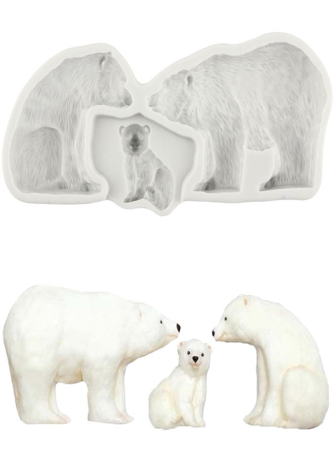 YANQINMS Polar Bear Family Silicone Mold Polar Bears Fondant Chocolate Molds For Sugar Cake Decorating Cupcake Topper Gum Paste Candy Polymer Clay - Image 1