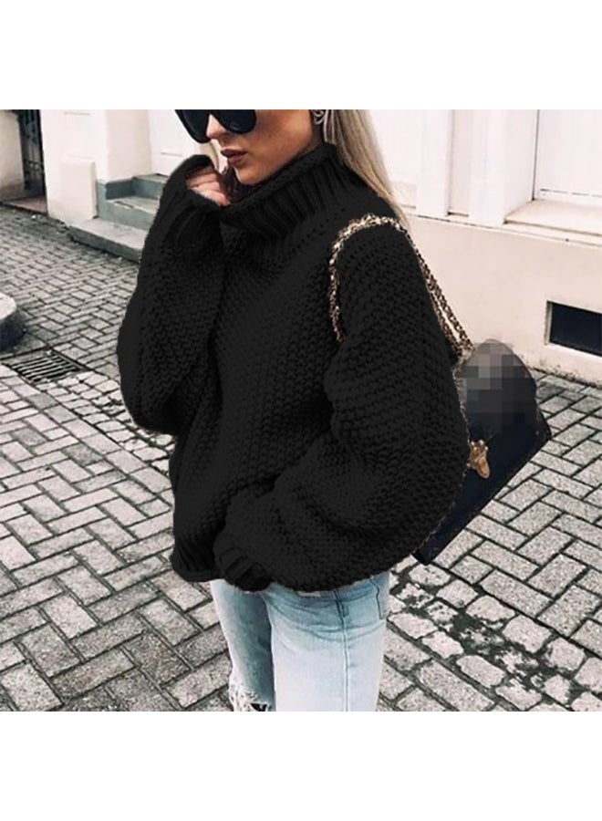 NIBEMINENT Women Solid Sweater Turtleneck Drop Shoulder Casual Pullovers Loose Jumper And Sweater  Sweaters For Women Streetwear - Image 1