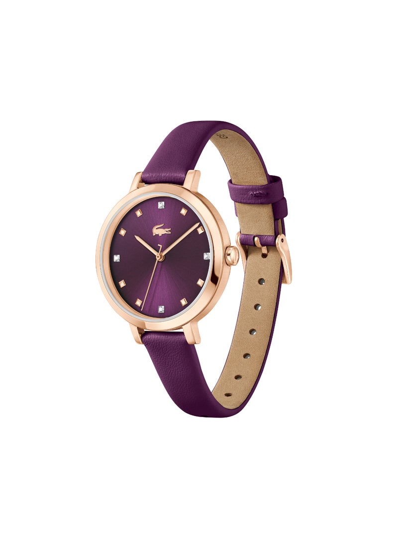 LACOSTE Round Analog Women'S Plum Case Watch - 2001399 - Image 1