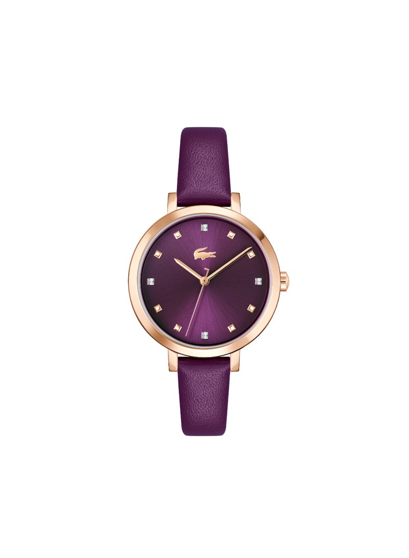 LACOSTE Round Analog Women'S Plum Case Watch - 2001399 - Image 2