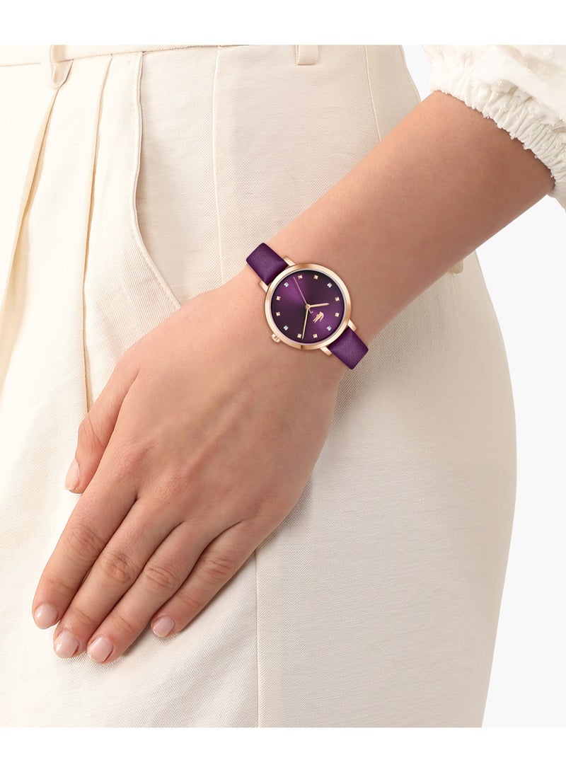 LACOSTE Round Analog Women'S Plum Case Watch - 2001399 - Image 4
