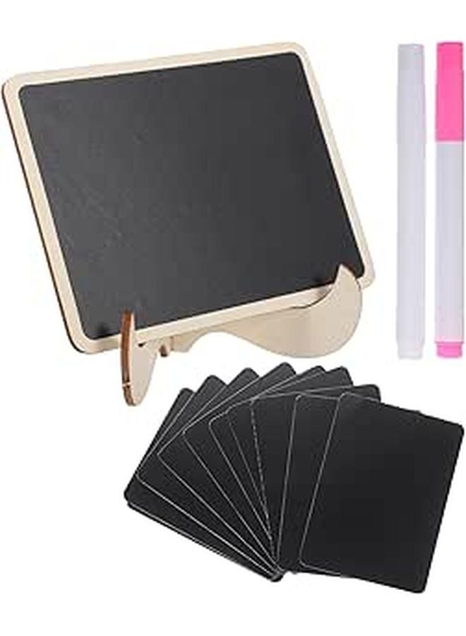 Mini Wooden Chalkboard Sign with Chalk Pens Desktop Message Board for Home Decor Wedding Party - Image 1