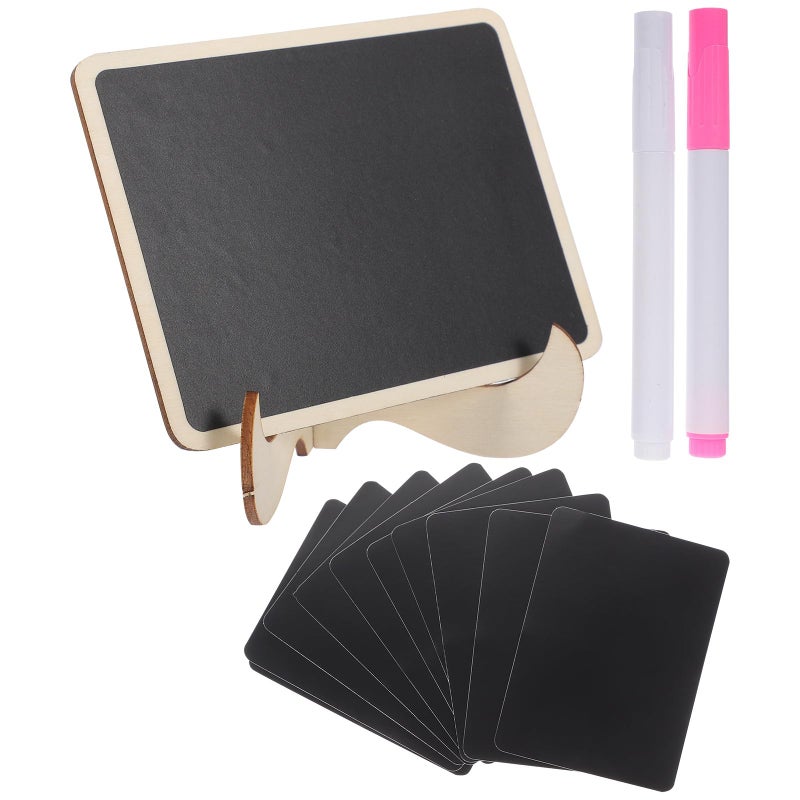 Mini Wooden Chalkboard Sign with Chalk Pens Desktop Message Board for Home Decor Wedding Party - Image 2
