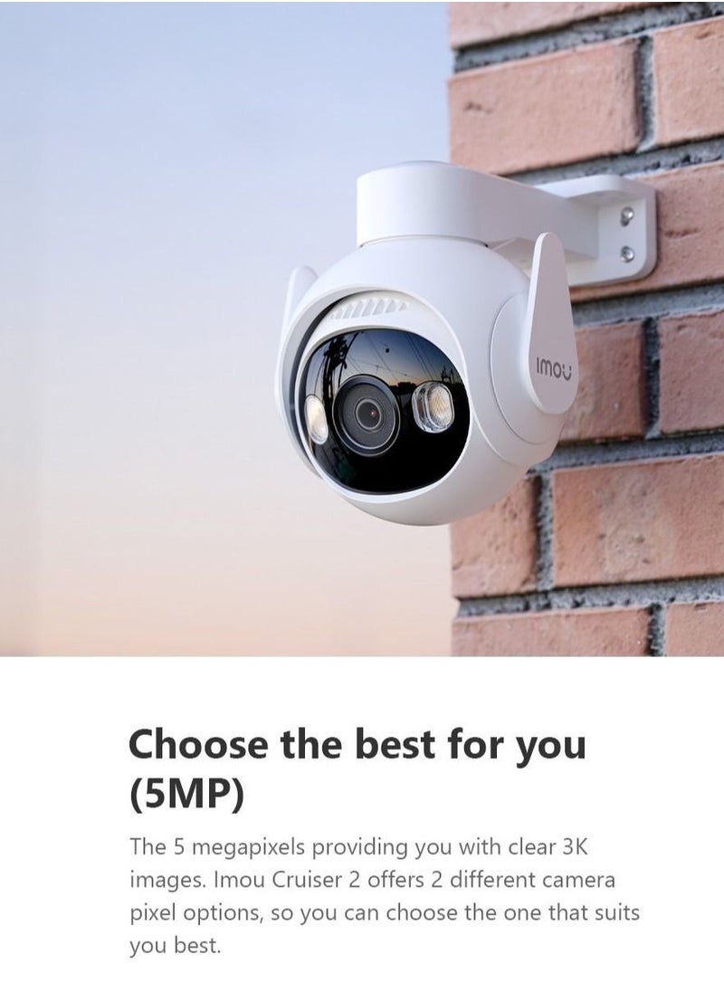 IMOU - Imou Cruiser 2 5MP Wi-Fi Outdoor Security Camera Night Vision Two Way Talk IP66 Weather resistance 3K QHD Image Smart Full color Panoramic Pan and Tilt Powered by Imou SENSE™ Smart Tracking - Image 1