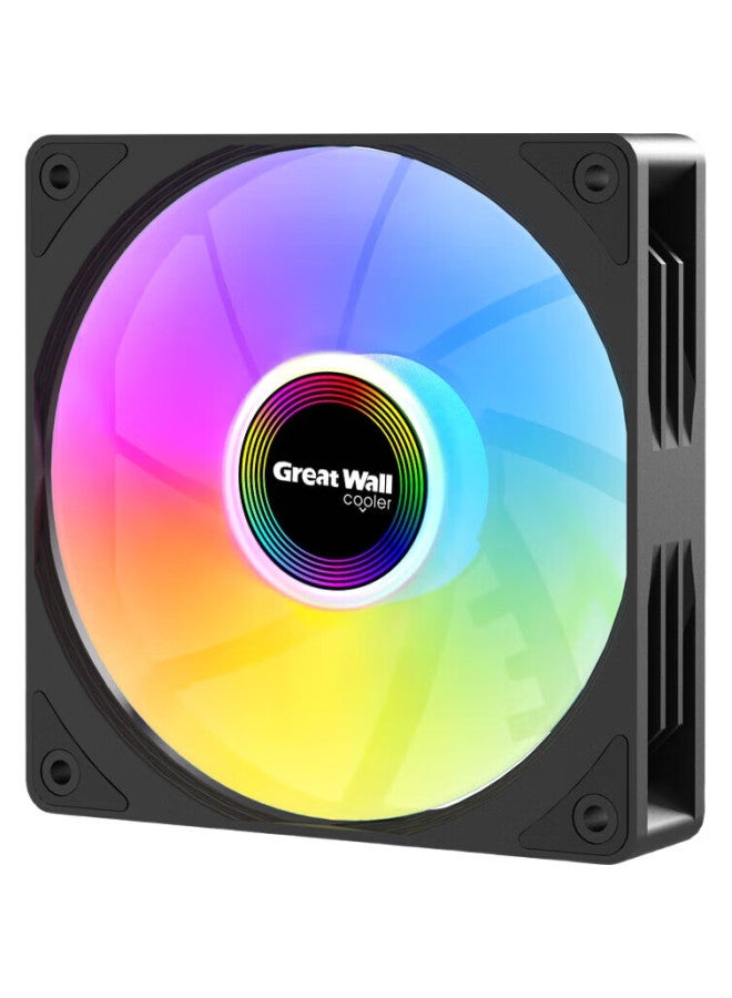 Great Wall Archimedes X120 Argb Edition Black 12Cm Fan (Argb Sync/8 Anti-Vibration Pads/Reinforced Ribs/60Cm Long Cable/Small 3Pin Connector) - Image 1