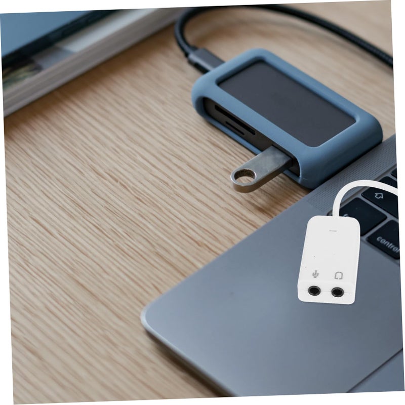 2 قطعة من محول بطاقة الصوت الخارجي USB مع تقليل الضوضاء، جاهز للاستخدام الفوري للكمبيوتر المحمول وسطح المكتب - Image 4