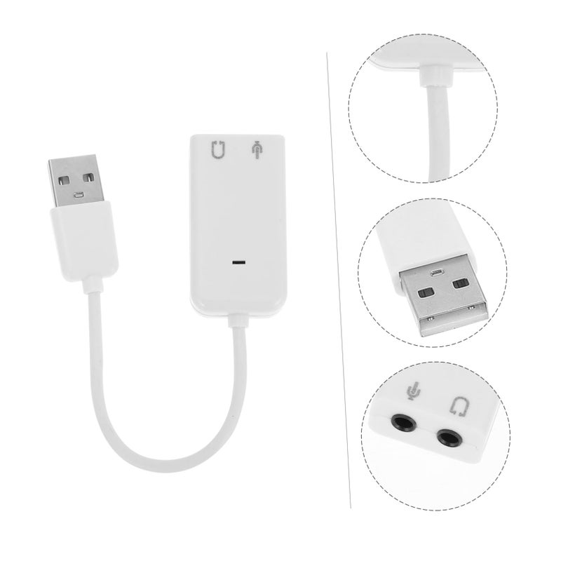 2 قطعة من محول بطاقة الصوت الخارجي USB مع تقليل الضوضاء، جاهز للاستخدام الفوري للكمبيوتر المحمول وسطح المكتب - Image 5