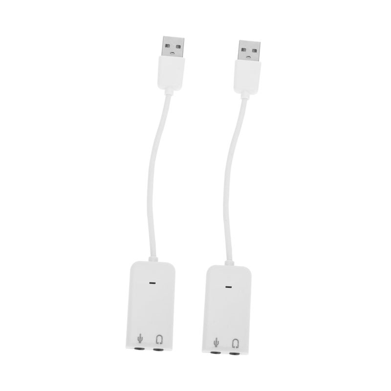 2 قطعة من محول بطاقة الصوت الخارجي USB مع تقليل الضوضاء، جاهز للاستخدام الفوري للكمبيوتر المحمول وسطح المكتب - Image 2