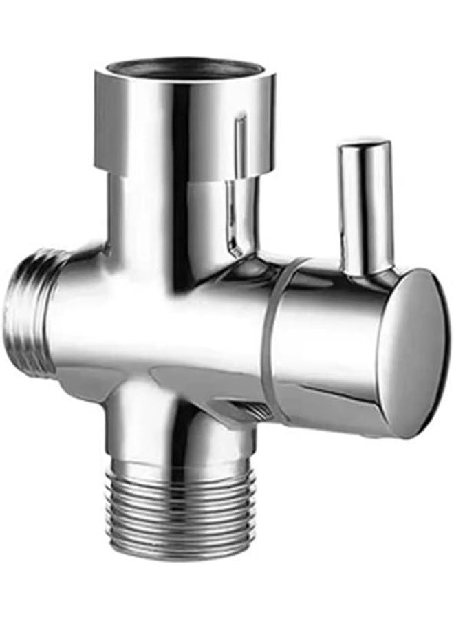 1PCS Chrome Brass 3 Way Shower Diverter Valve T Adapter Bidet Toilet Faucet Tee Connector - Image 1