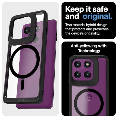 KAPAVER Mag-X Back Cover Case Compatible with MagSafe, Magnetic Case for Motorola Edge 60 Pro (PC+TPU) - Image 5
