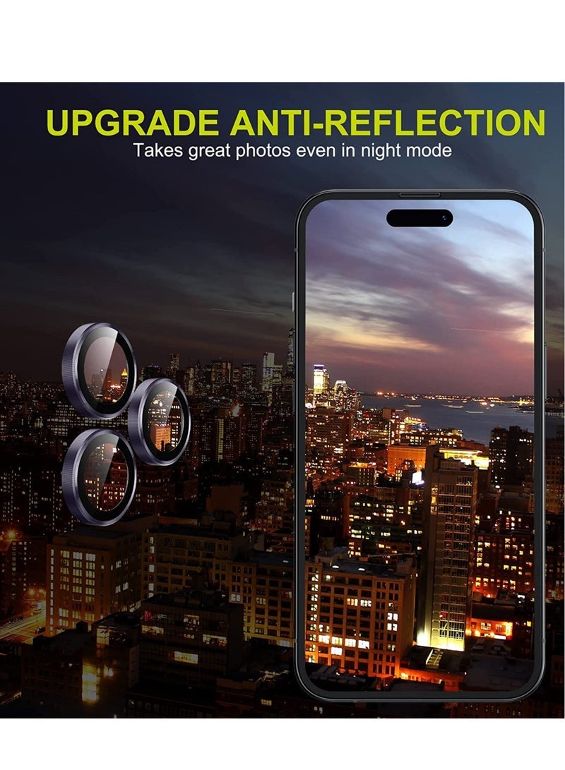 Gulf Trend for iPhone 14 Pro - iPhone 14 Pro Max Camera Lens Protector, 9H Tempered Glass Camera Cover Screen Protector Metal Individual Ring for iPhone 14Pro 6.1 inch iPhone 14 ProMax 6.7 inch (Deep Purple) - Image 5