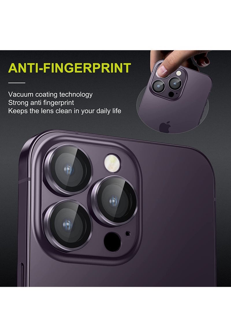 Gulf Trend for iPhone 14 Pro - iPhone 14 Pro Max Camera Lens Protector, 9H Tempered Glass Camera Cover Screen Protector Metal Individual Ring for iPhone 14Pro 6.1 inch iPhone 14 ProMax 6.7 inch (Deep Purple) - Image 4