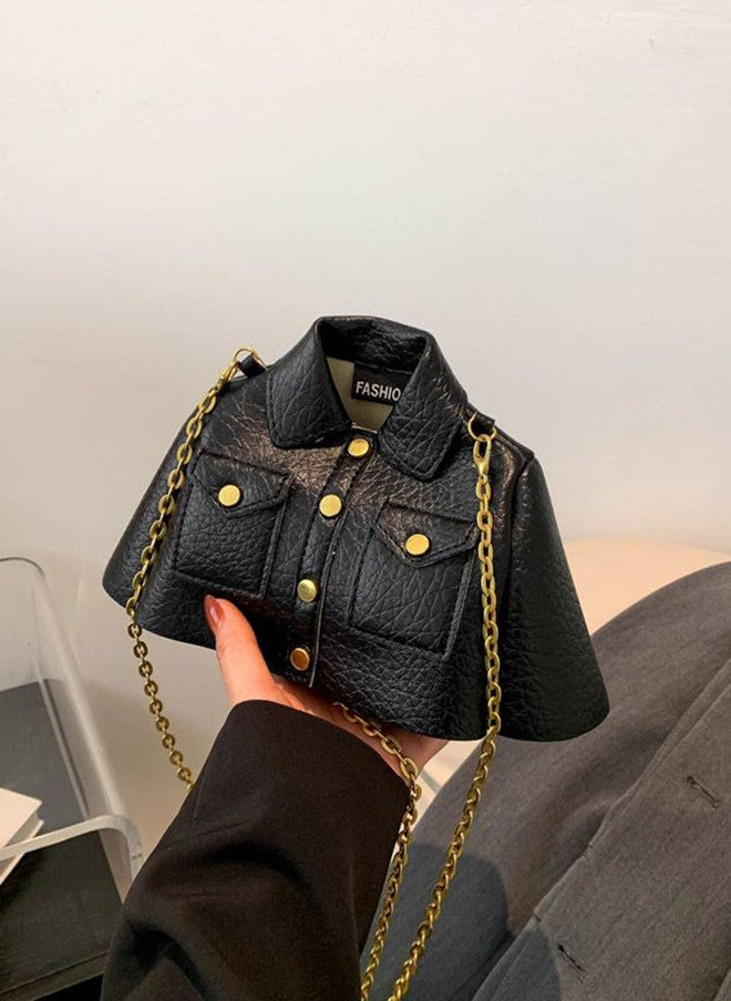 YUNIQEE حقيبة كتف هيكلية سوداء للنساء - Image 1