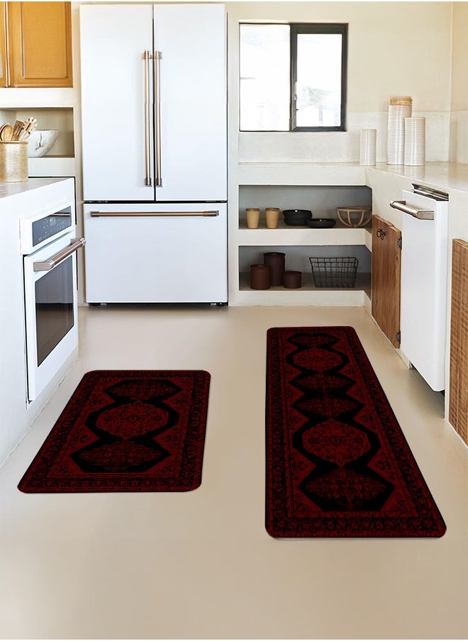 Generic 2 PCS Kitchen Floor Mats Rugs Set, Cushion Floor Carpet, Waterproof, Oil Resistant and Anti-Fatigue PU Standing Mat for Kitchen, Floor, Office, Sink, Laundry 45*75CM+45*120CM  - Image 3