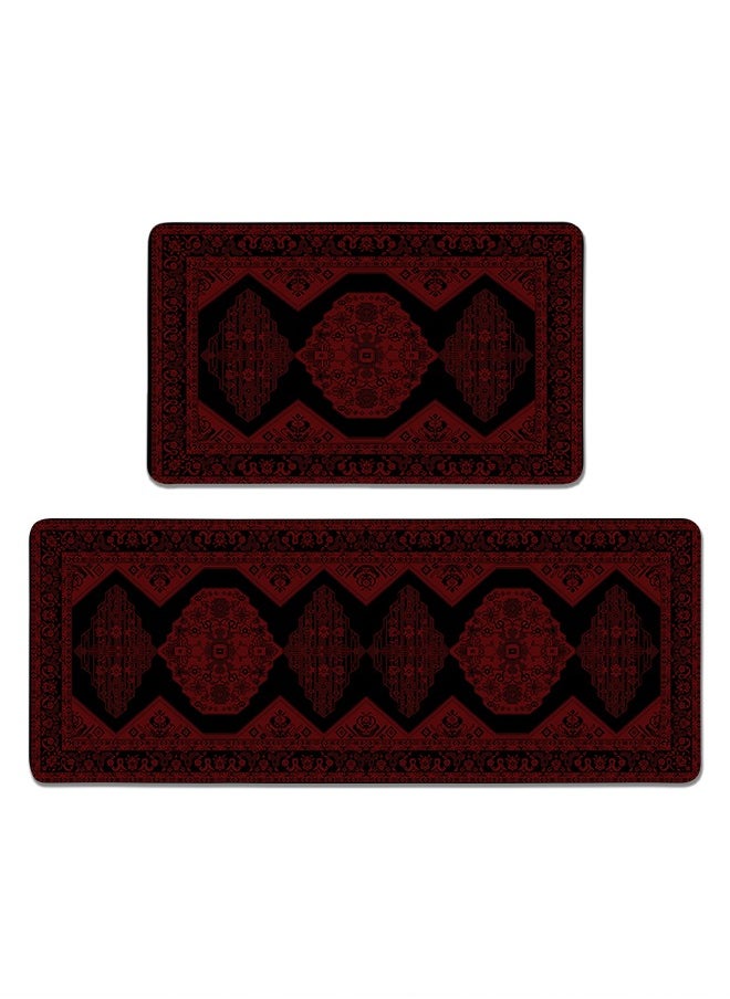 Generic 2 PCS Kitchen Floor Mats Rugs Set, Cushion Floor Carpet, Waterproof, Oil Resistant and Anti-Fatigue PU Standing Mat for Kitchen, Floor, Office, Sink, Laundry 45*75CM+45*120CM  - Image 1
