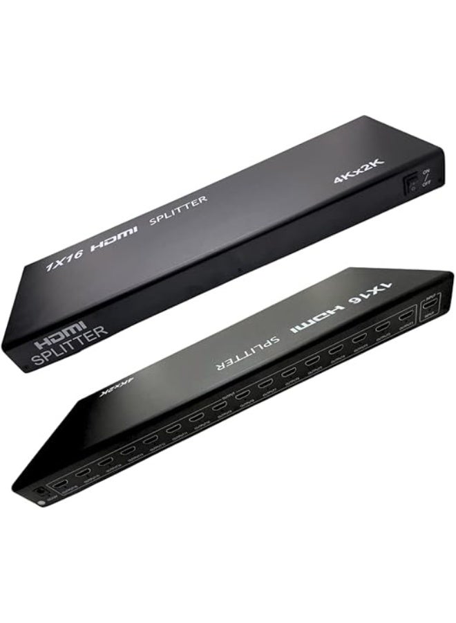 موزع HDMI من COOLCOLD 1 في 16 منفذ، 16 منفذ 1x16 بدقة Full HD 1080P، محول HDMI 1.4، يدعم 4Kx2K و3D والصوت الرقمي - أسود - Image 1